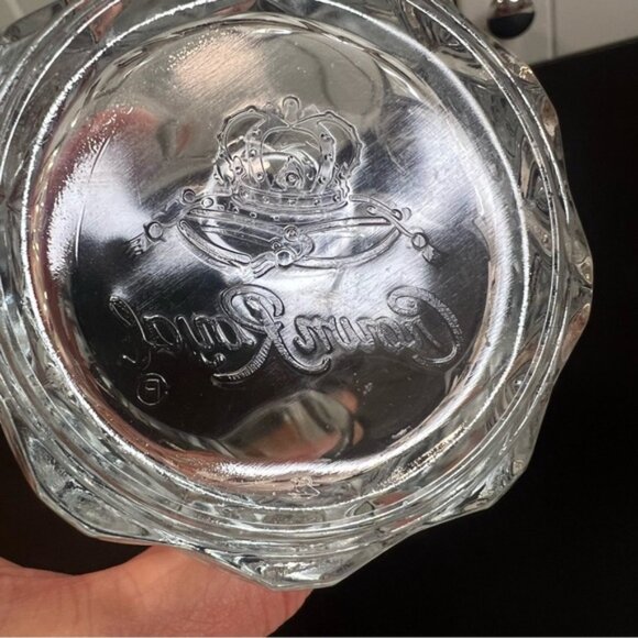 CROWN ROYAL Embossed Clear Crystal Whiskey Drinking Old Fashioned Glass Tumbler - Picture 5 of 8